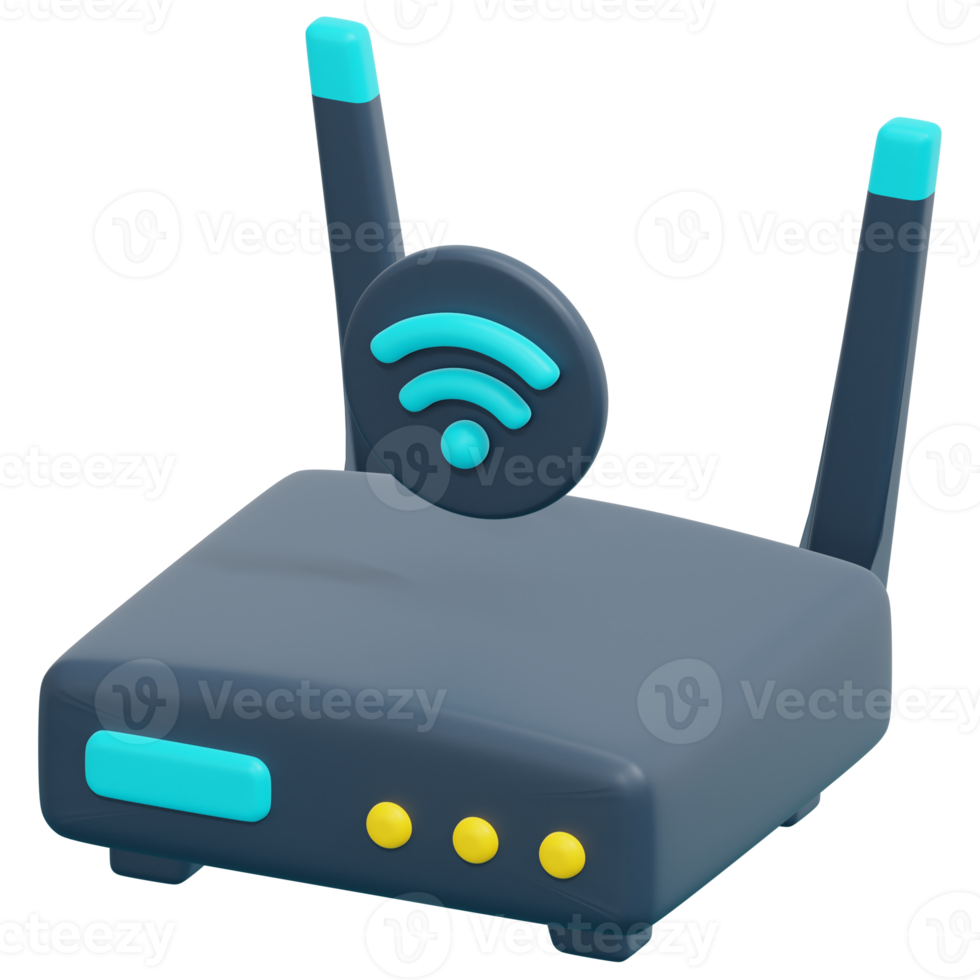 router 3d render icon illustration png