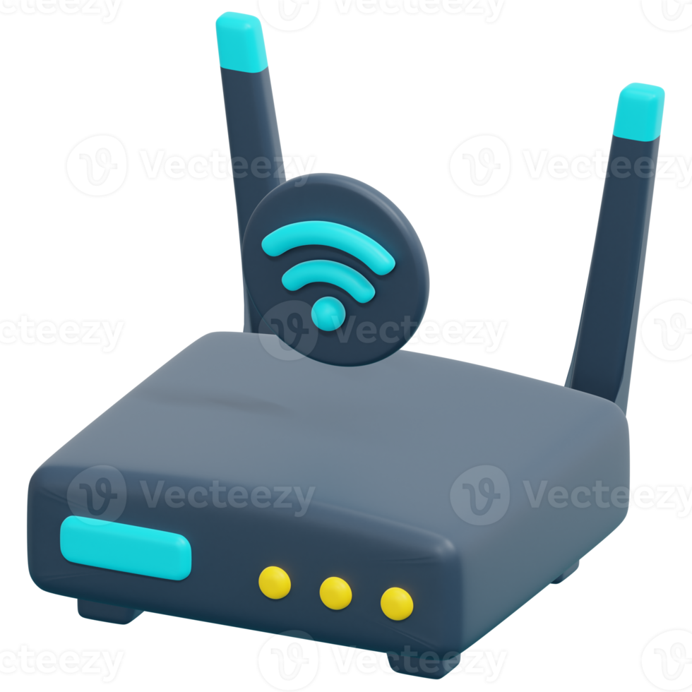illustration de l'icône de rendu 3d du routeur png