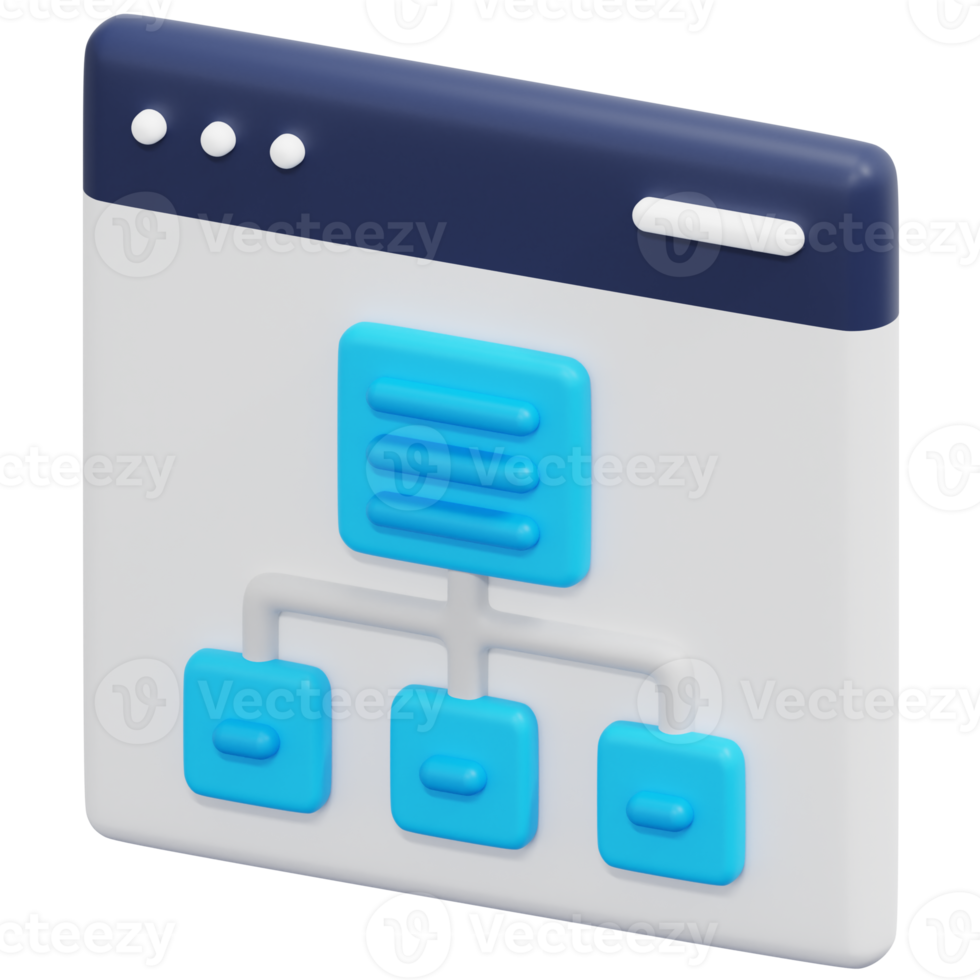 site map 3d render icon illustration png