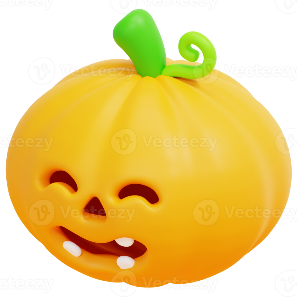 pumpkin 3d render icon illustration png