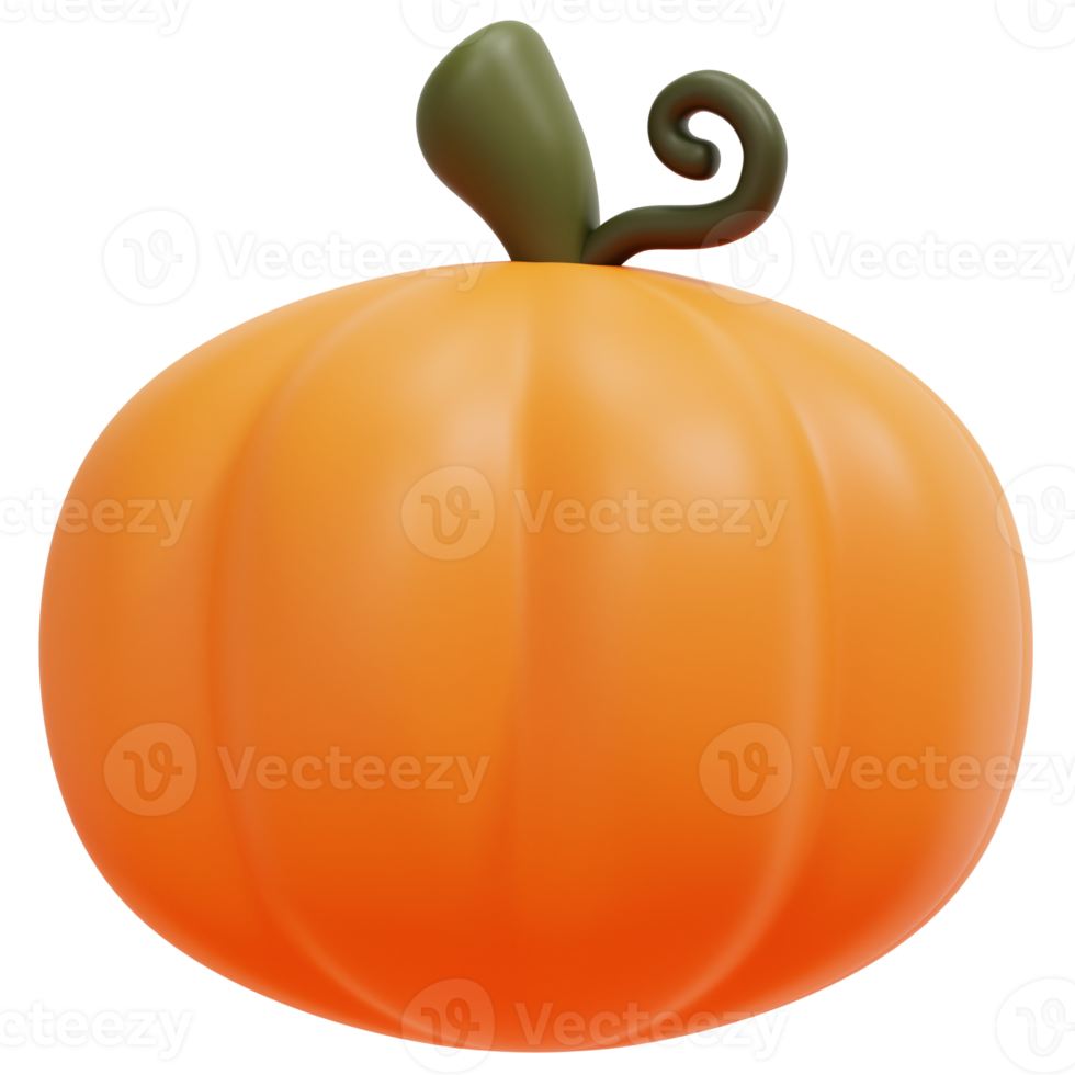 pumpkin 3d render icon illustration png