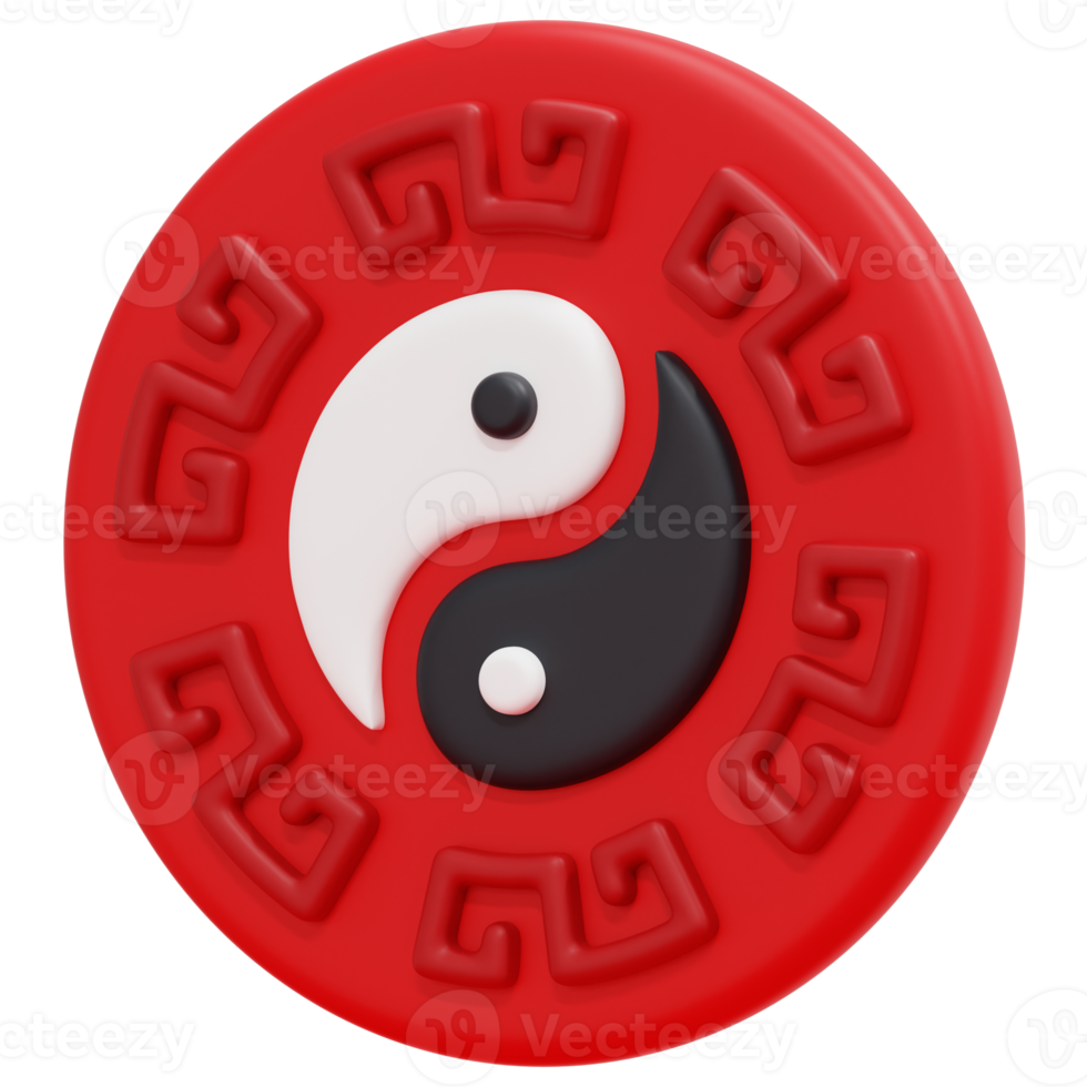 illustration d'icône de rendu 3d yin yang png