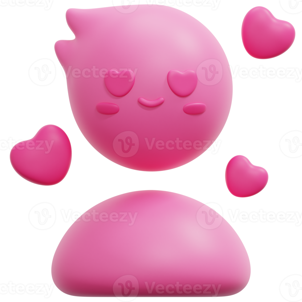 in love 3d render icon illustration png