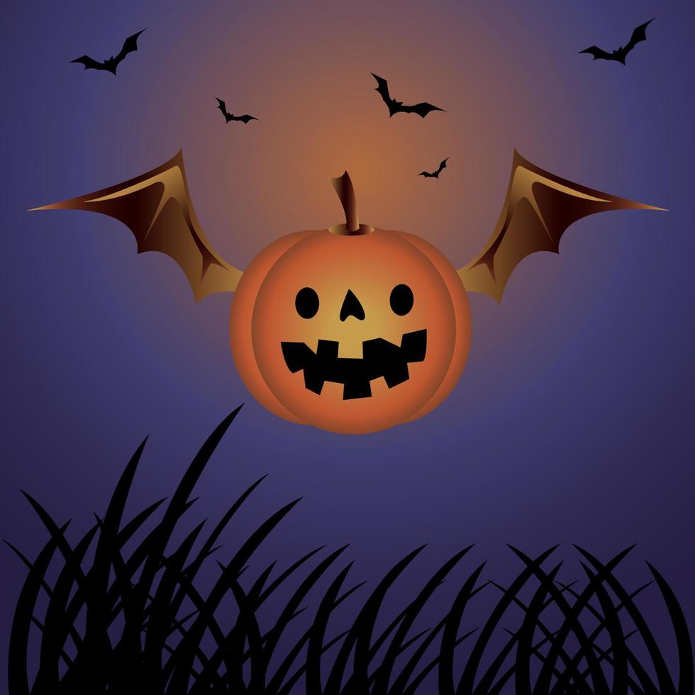 Halloween Background At Night Forest vector