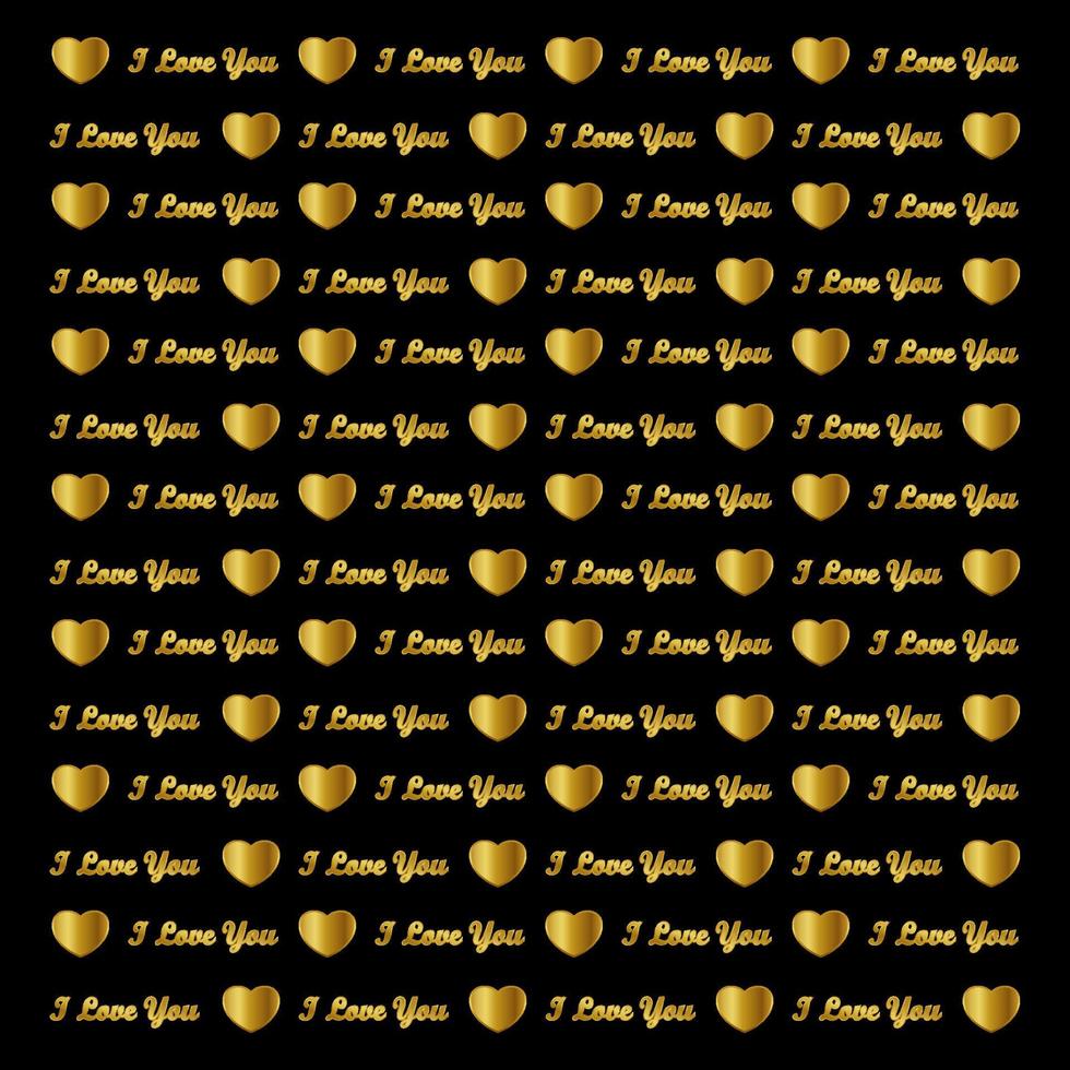 maquetas doradas. patrón transparente de vector con corazones