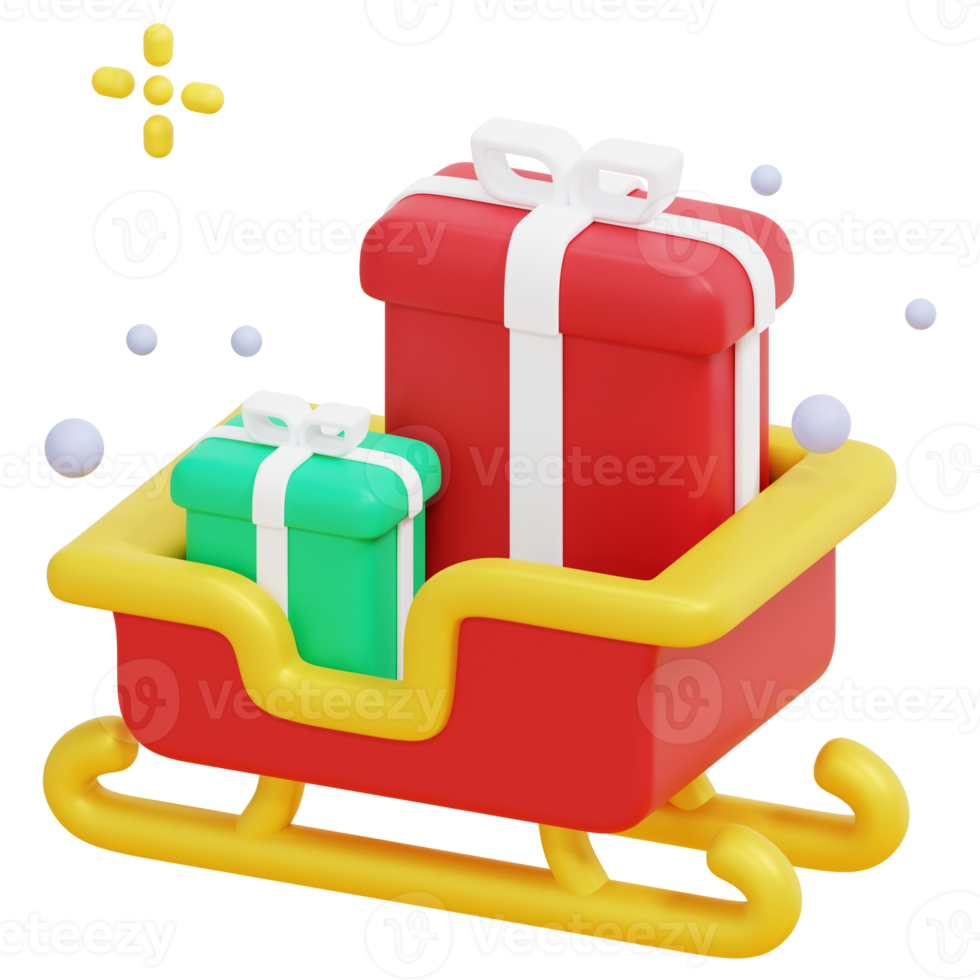 sledge 3d render icon illustration png