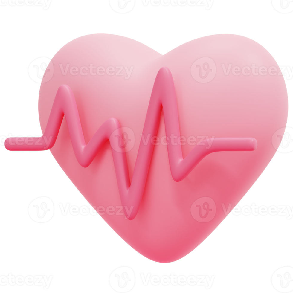 heartbeat 3d render icon illustration png