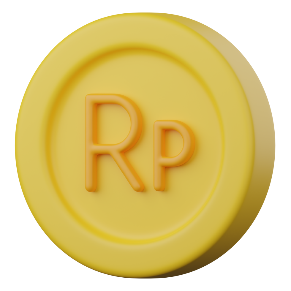 indonesian rupiah coin 3d icon png
