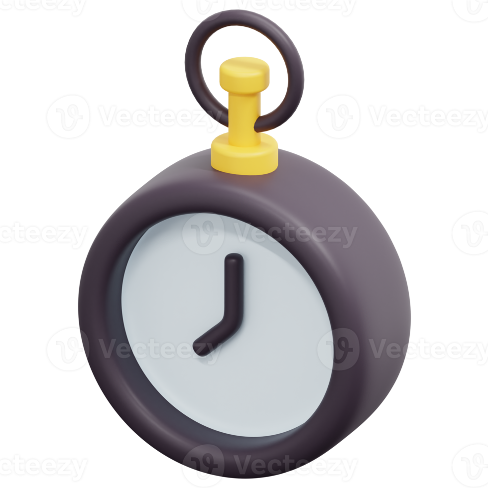 pocket watch 3d render icon illustration png