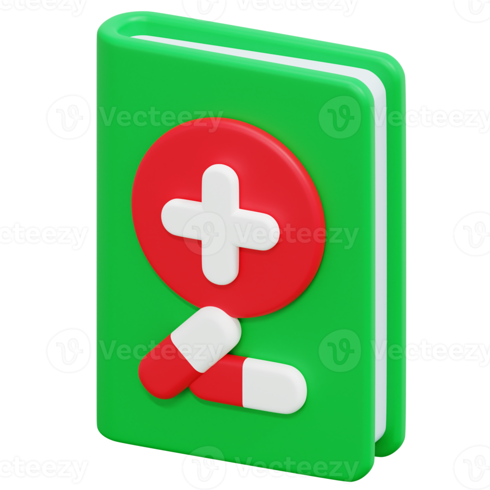 pharmacy book 3d render icon illustration png