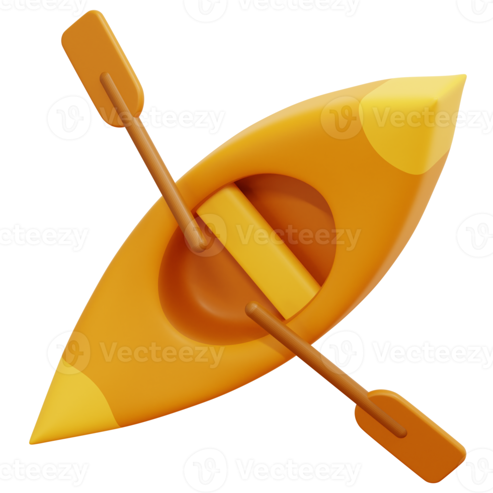 canoe 3d render icon illustration png