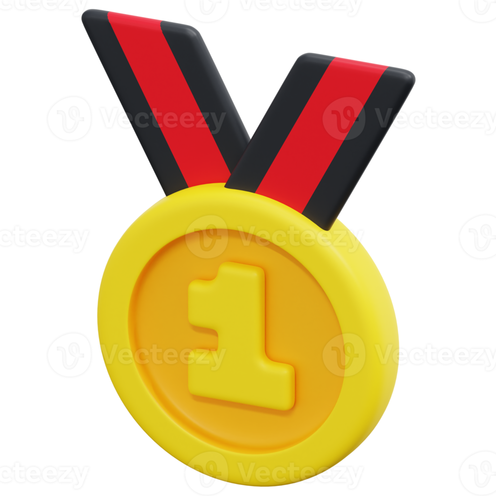 medal 3d render icon illustration png