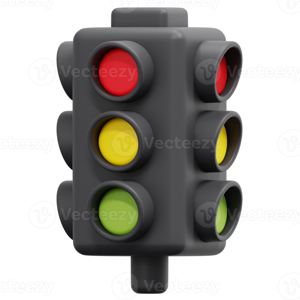 traffic lights 3d render icon illustration png