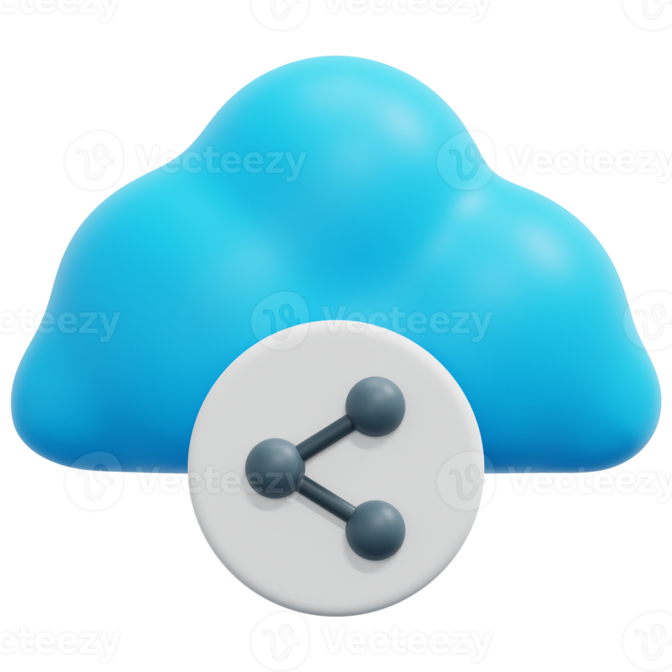 wolk sharing 3d geven icoon illustratie png