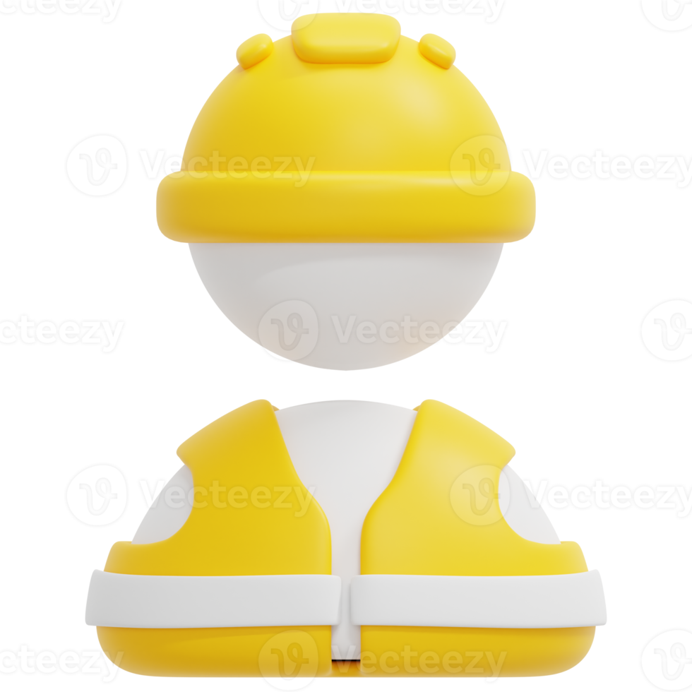 worker 3d render icon illustration png