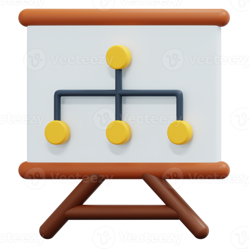 flowchart 3d render icon illustration png