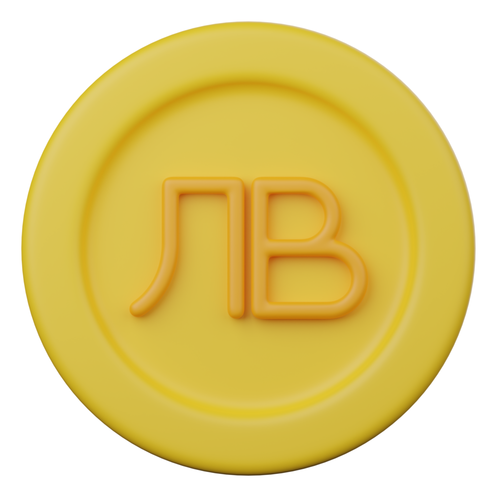 bulgarianlev coin 3d icon png