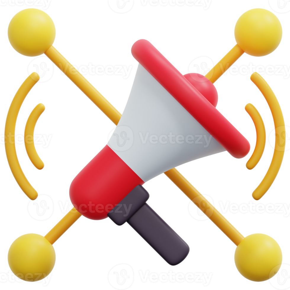 social marketing 3d render icon illustration png