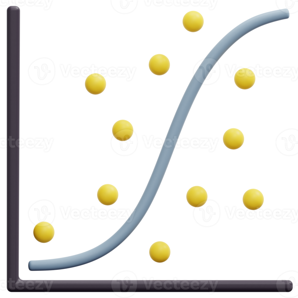 scatter plot 3d render icon illustration png