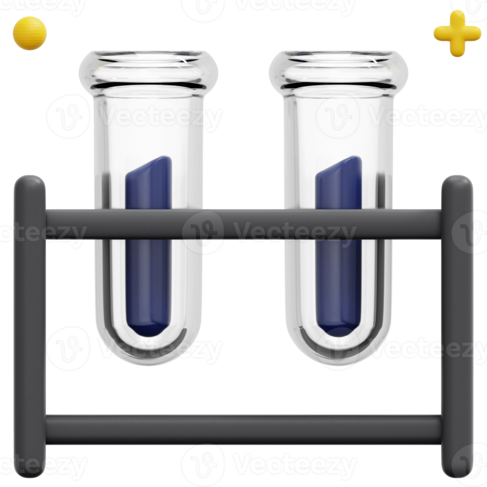 test tubes 3d render icon illustration png