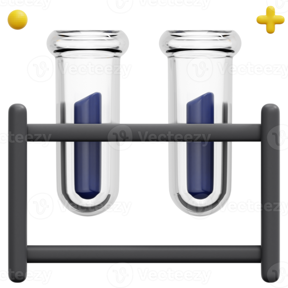 ilustración de icono de renderizado 3d de tubos de ensayo png