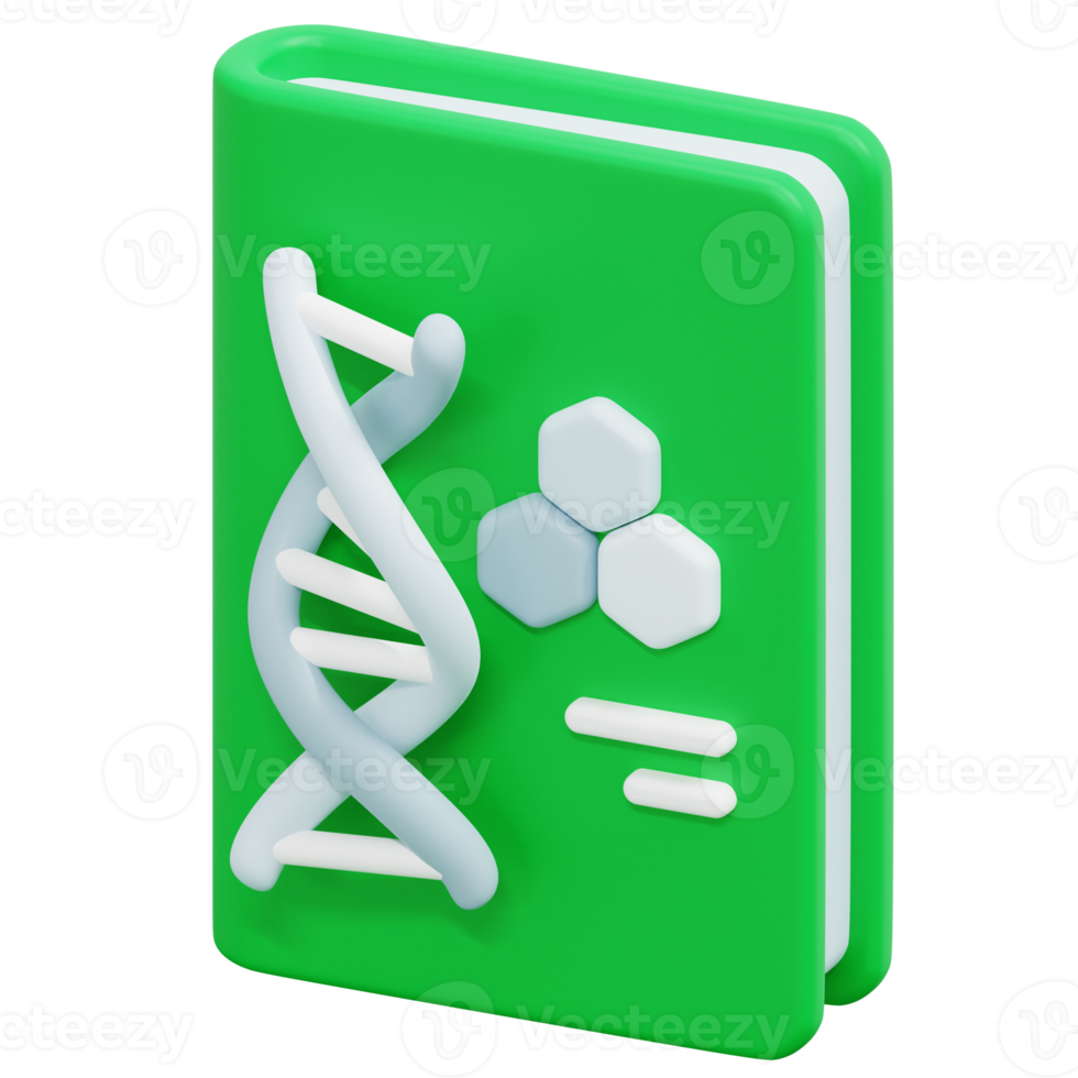 ilustração de ícone de renderização 3d de livro de biologia png