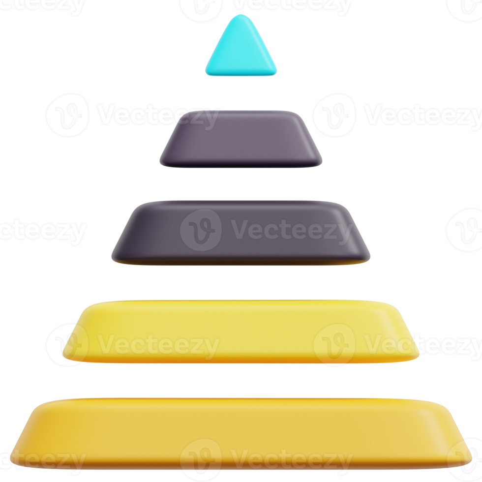 illustration de l'icône de rendu 3d pyramide png