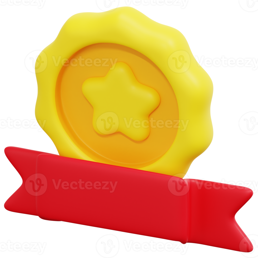 medal 3d render icon illustration png