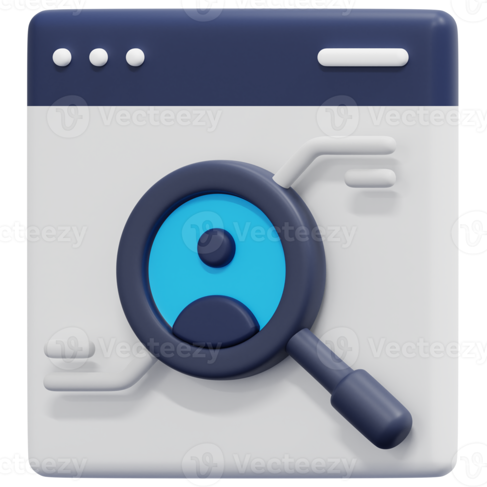 research 3d render icon illustration png