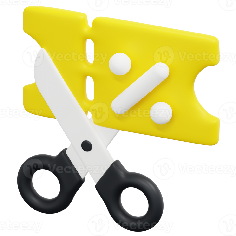 scissors 3d render icon illustration png