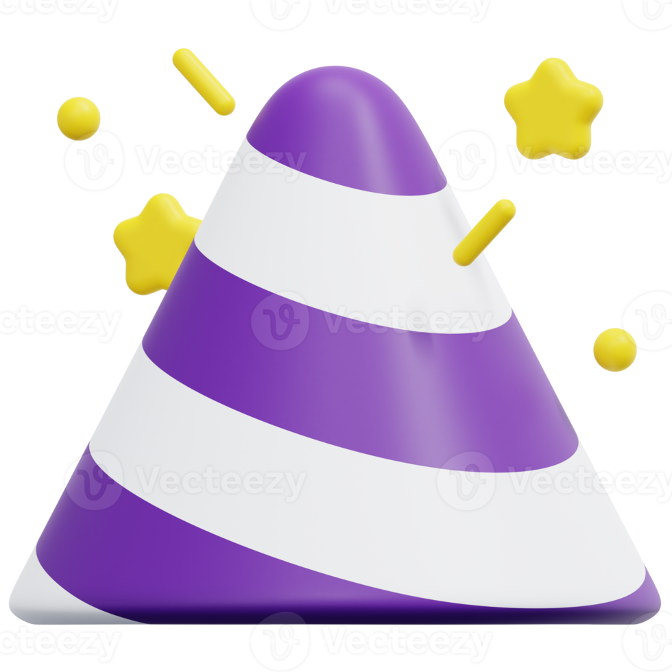 party hat 3d render icon illustration png