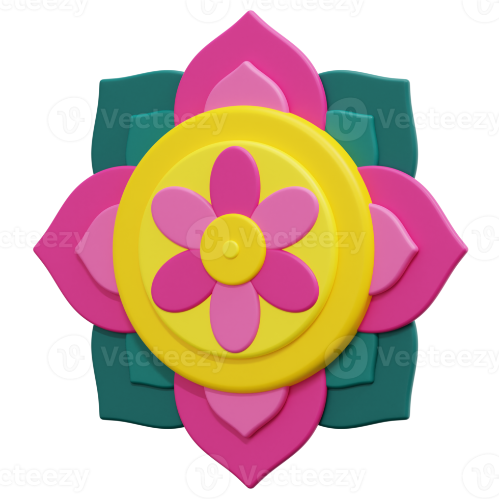 rangoli 3d render icon illustration png
