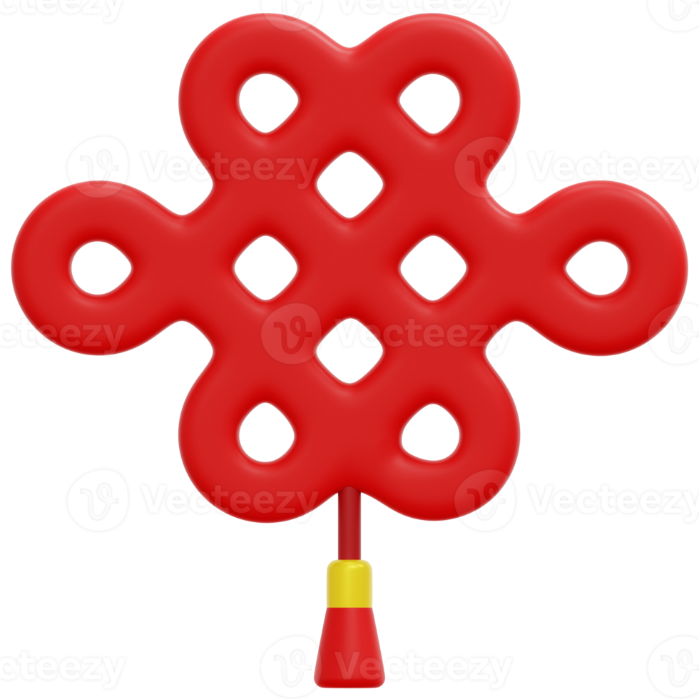 chinese knot 3d render icon illustration png