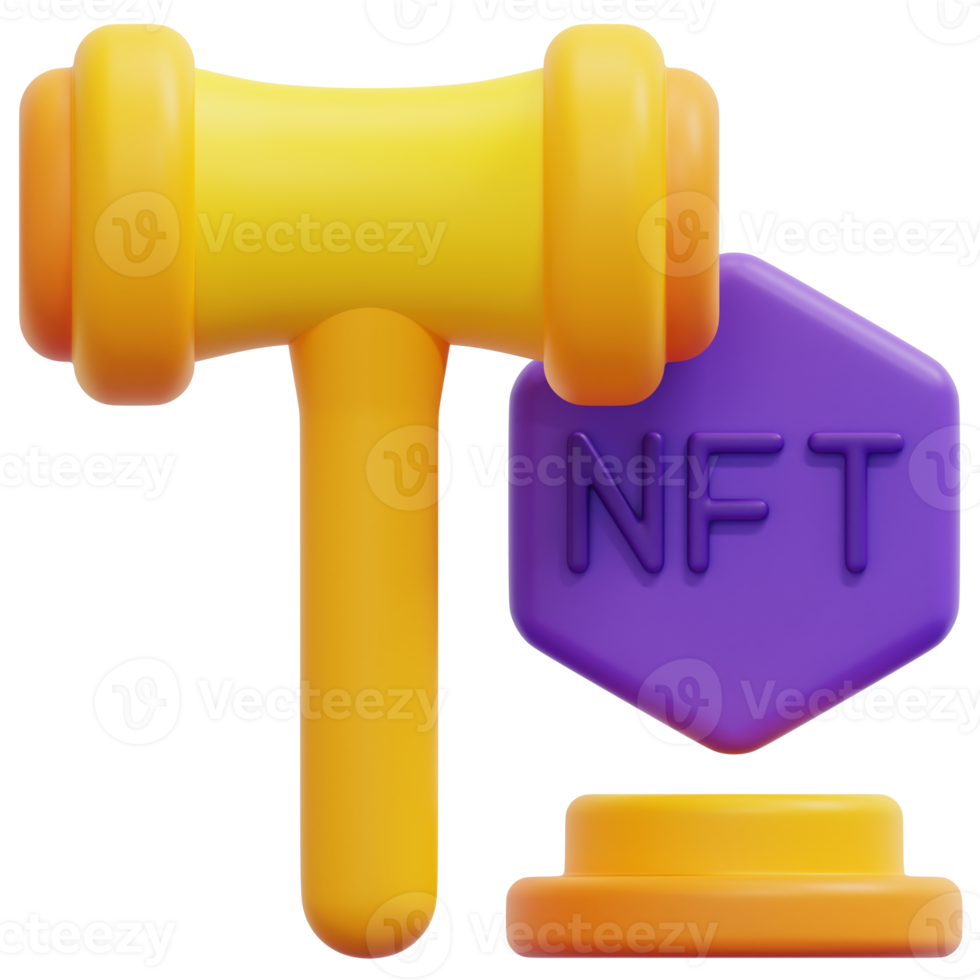 auction 3d render icon illustration png