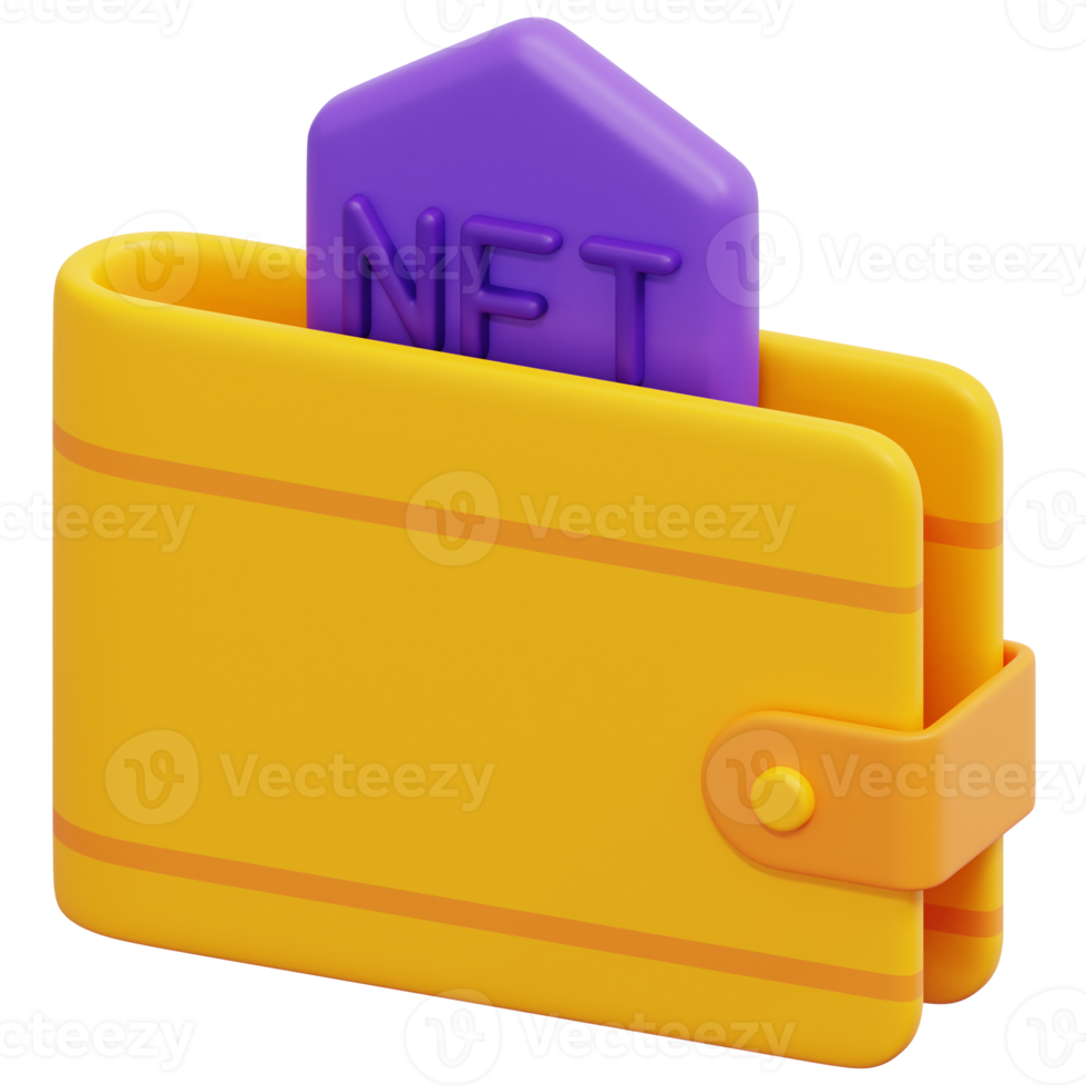 wallet 3d render icon illustration png