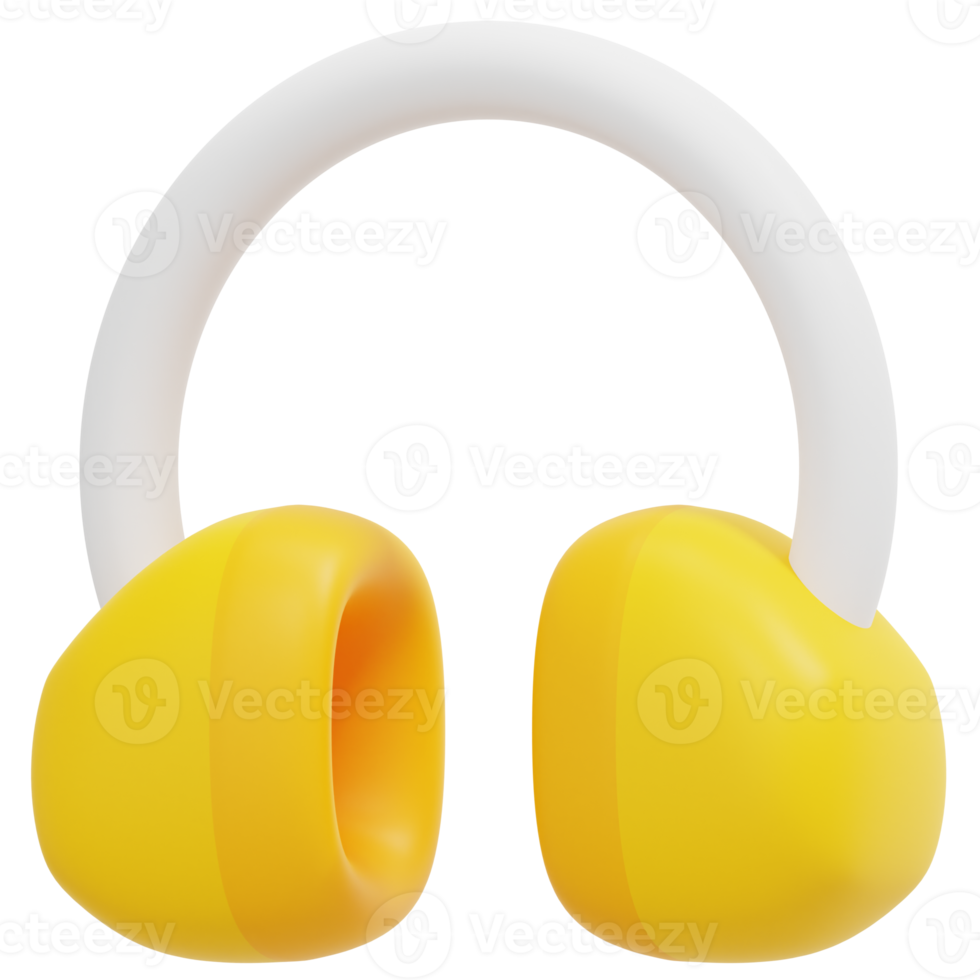 headphones 3d render icon illustration png