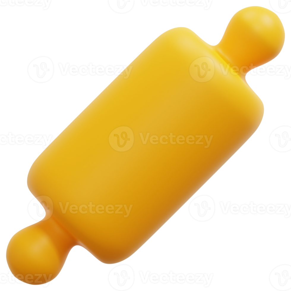 rolling pin 3d render icon illustration png