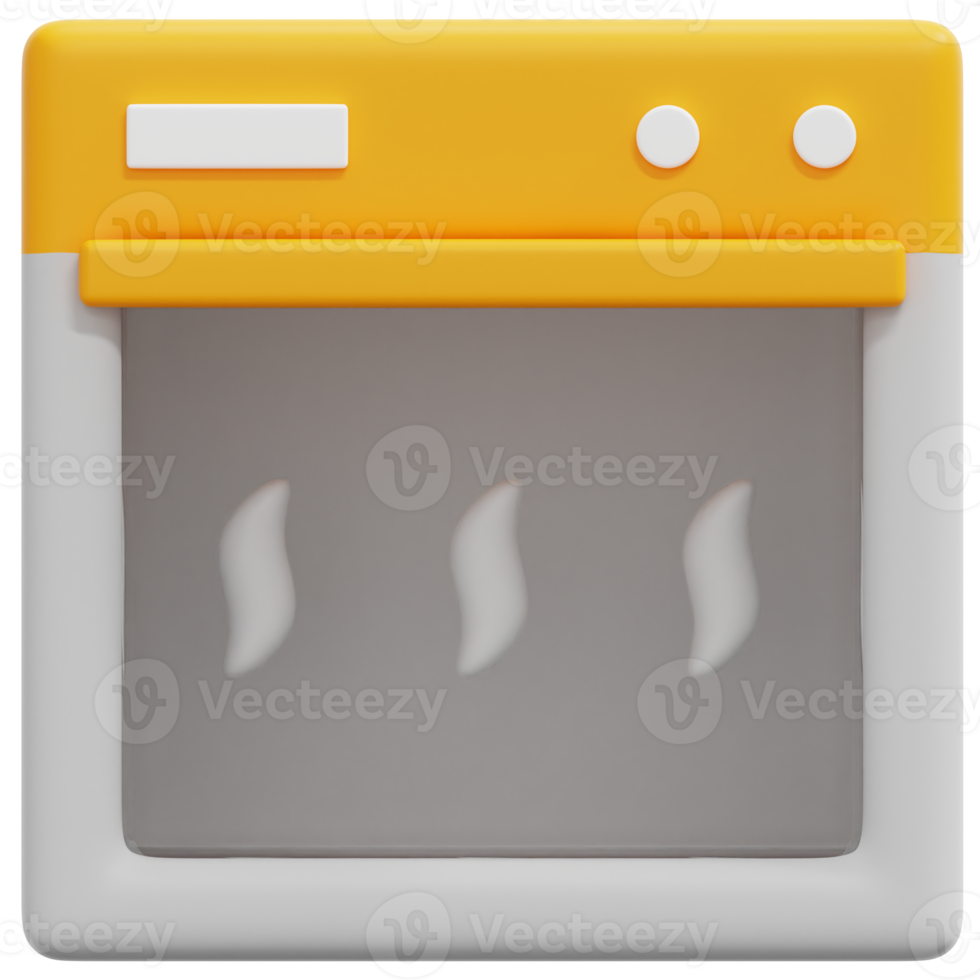 oven 3d render icon illustration png