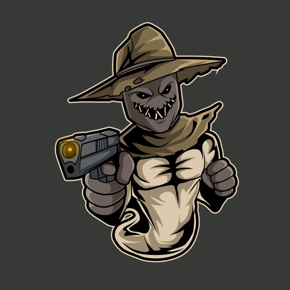 spooky ghost creepy mascot logo   illustration vector