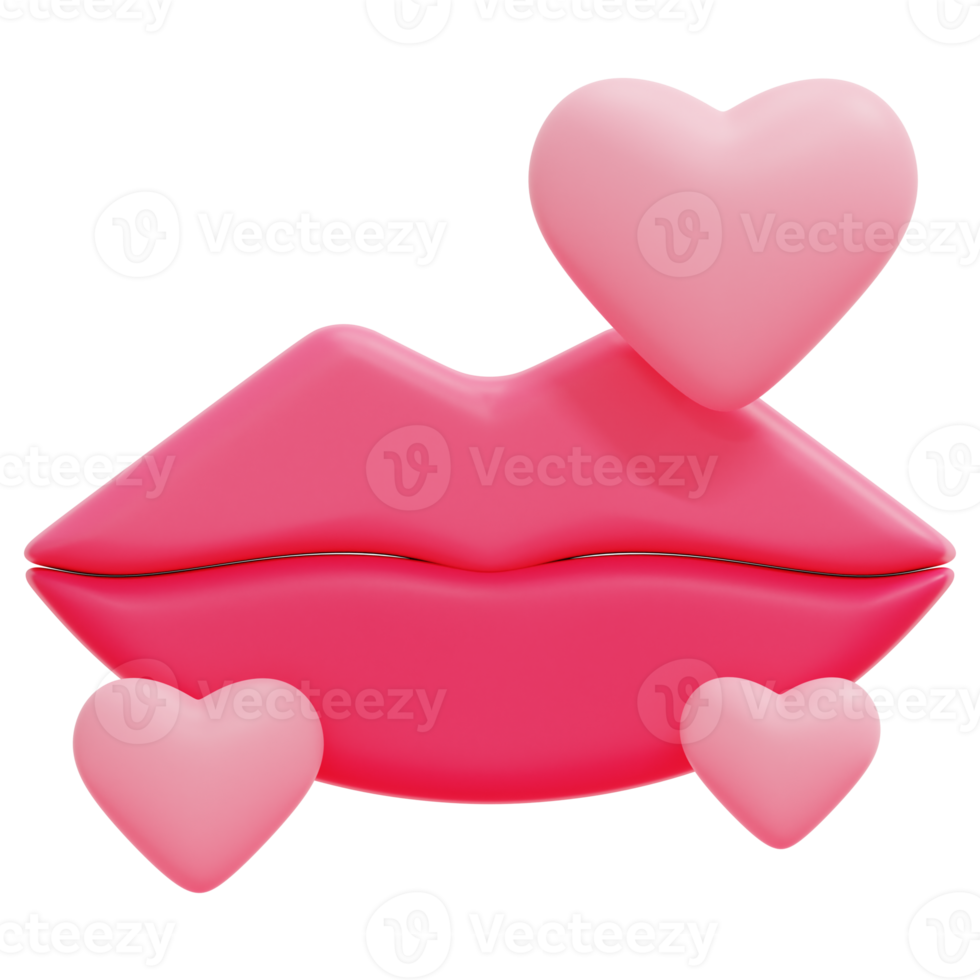 beso 3d render icono ilustración png