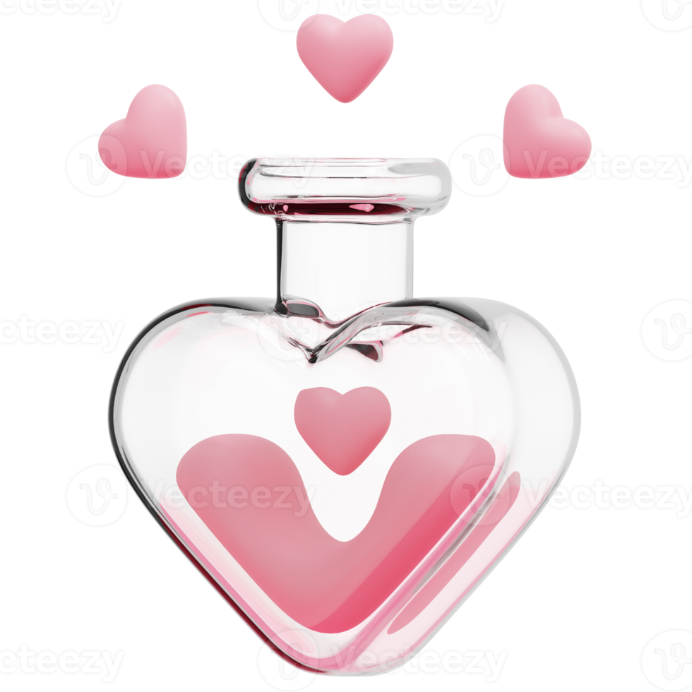 love potion 3d render icon illustration png