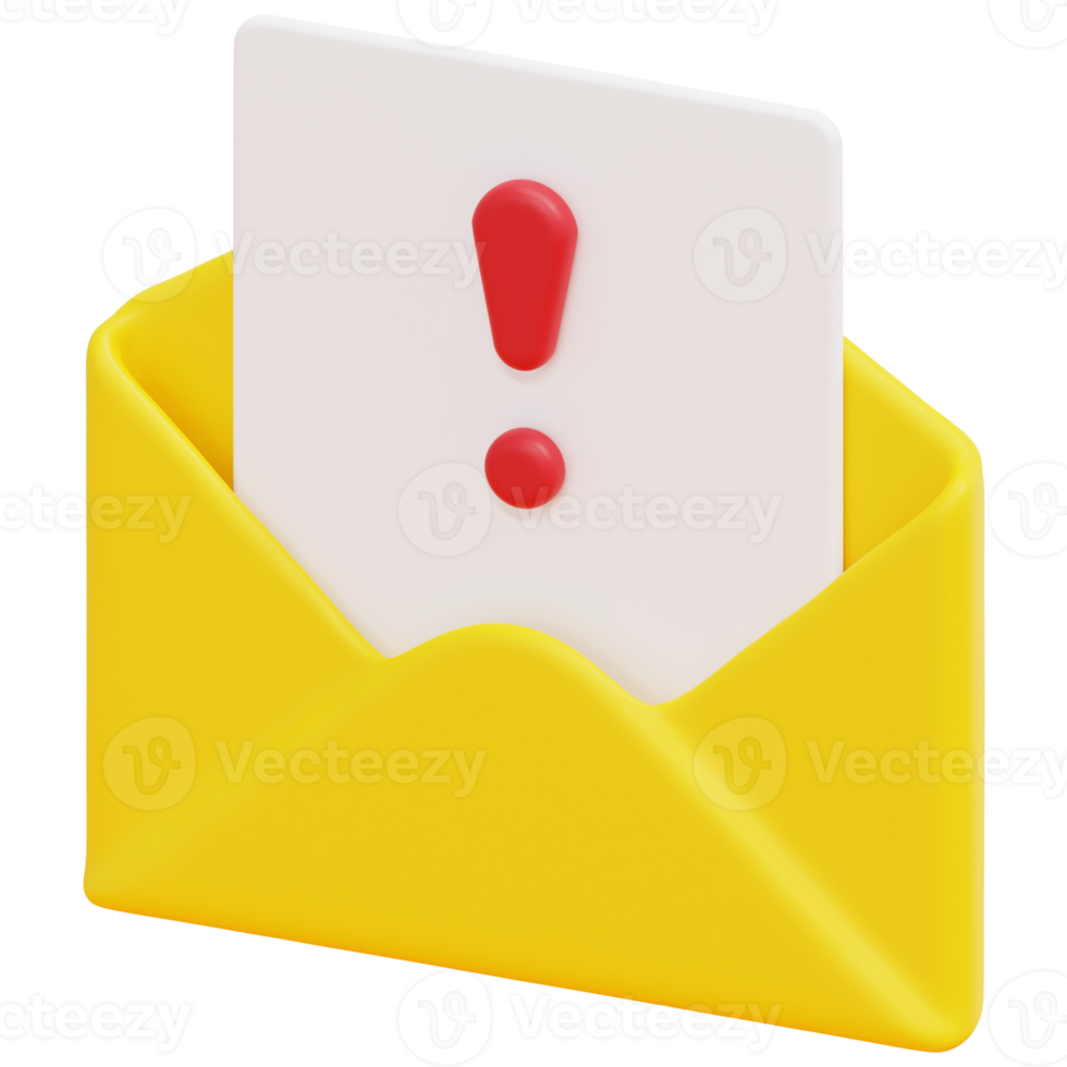 Ilustración de icono de procesamiento 3d de correo no deseado png