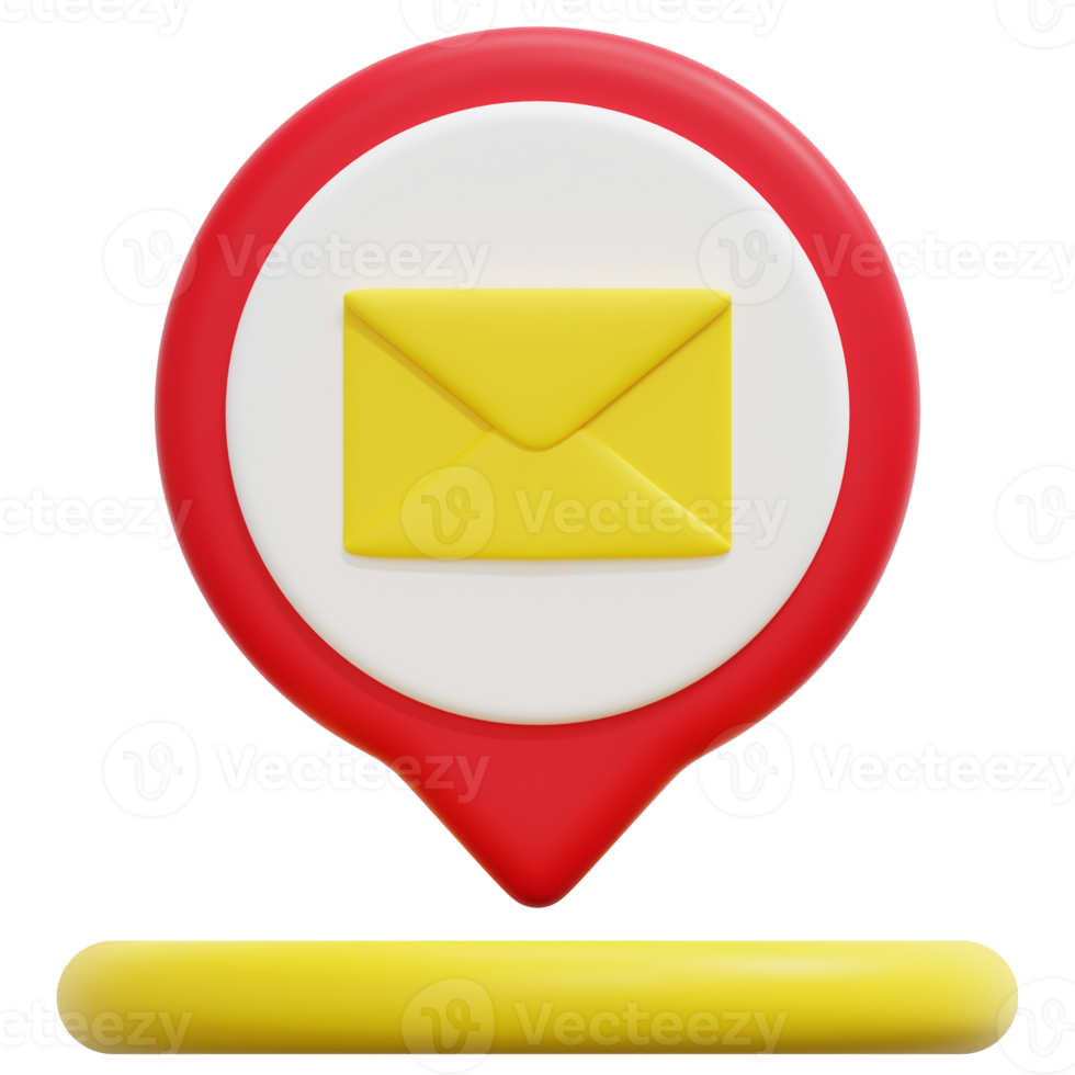 post office 3d render icon illustration png