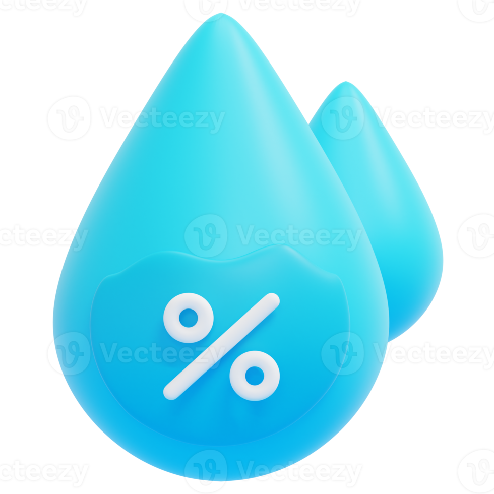 humidity 3d render icon illustration png