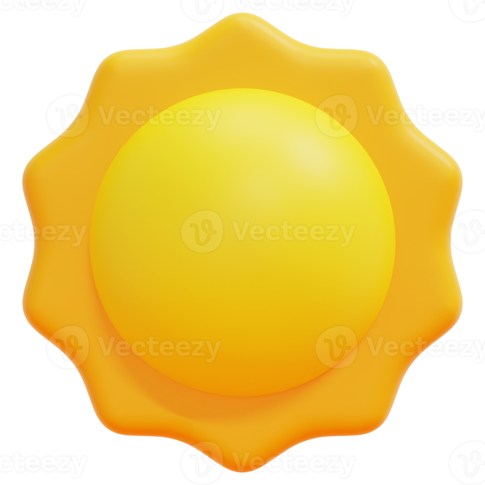 sun 3d render icon illustration png