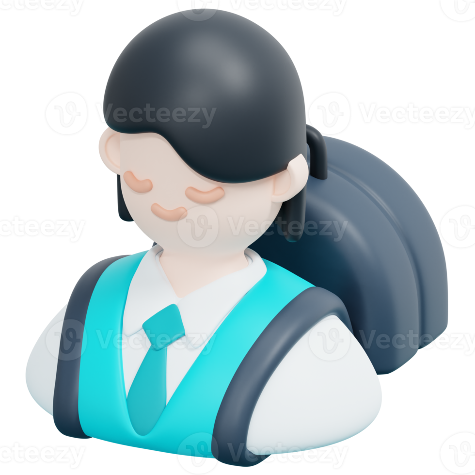 student 3d render icon illustration png