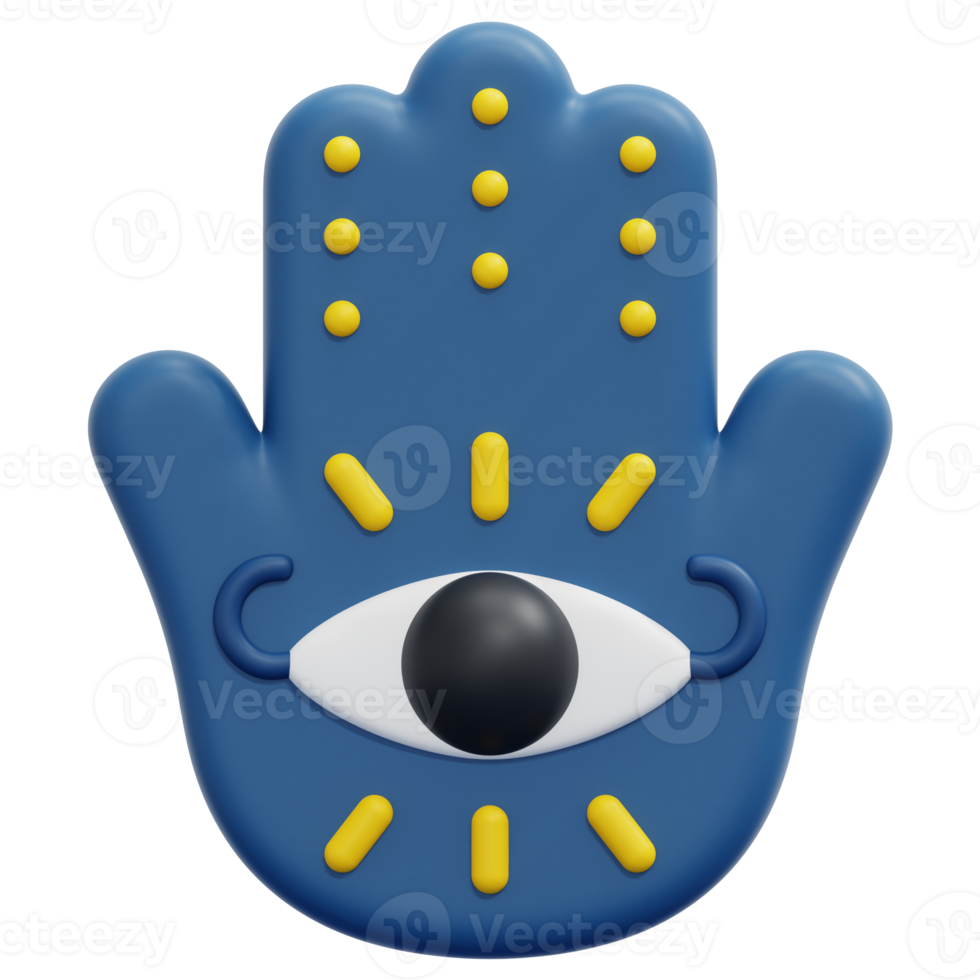 hamsa 3d render icon illustration png