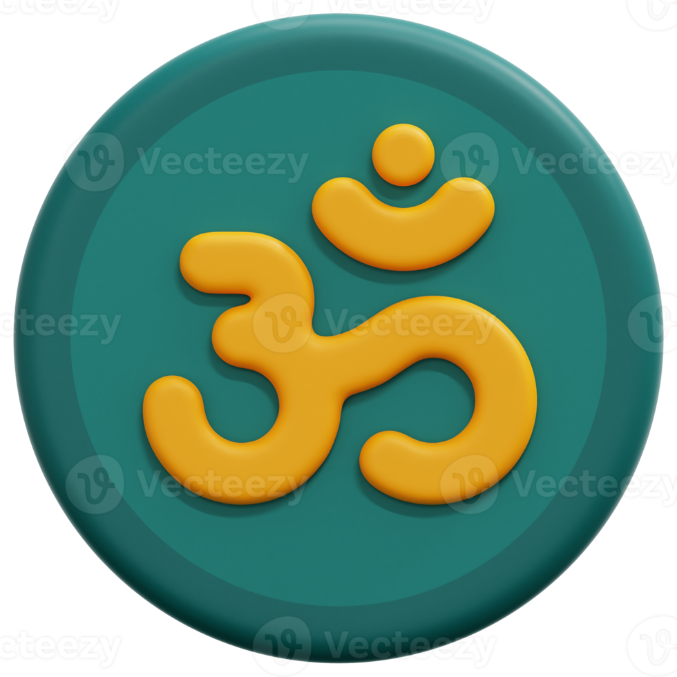 om 3d render icon illustration png