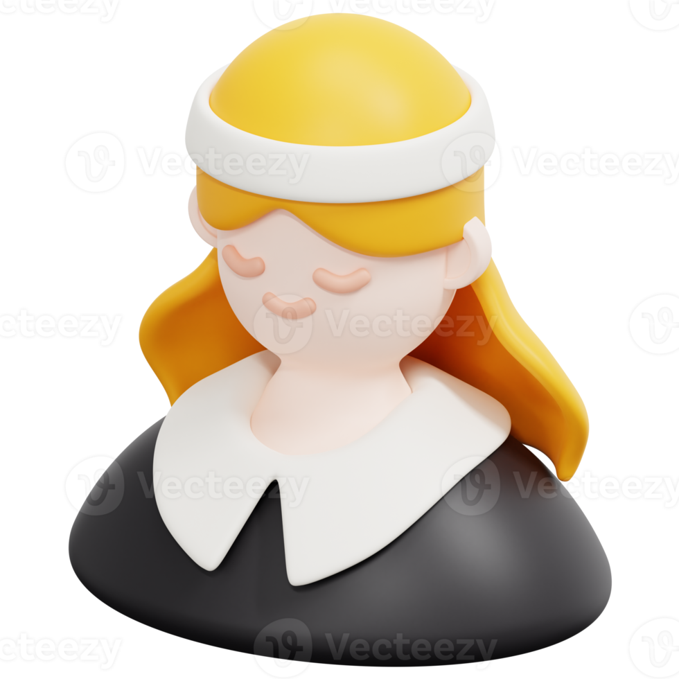 pilgrim 3d render icon illustration png
