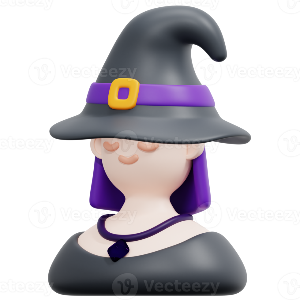witch 3d render icon illustration png